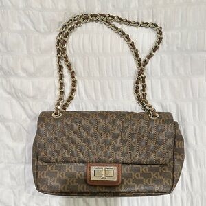 Karl Lagerfeld Brown Chain Strap Shoulder Bag